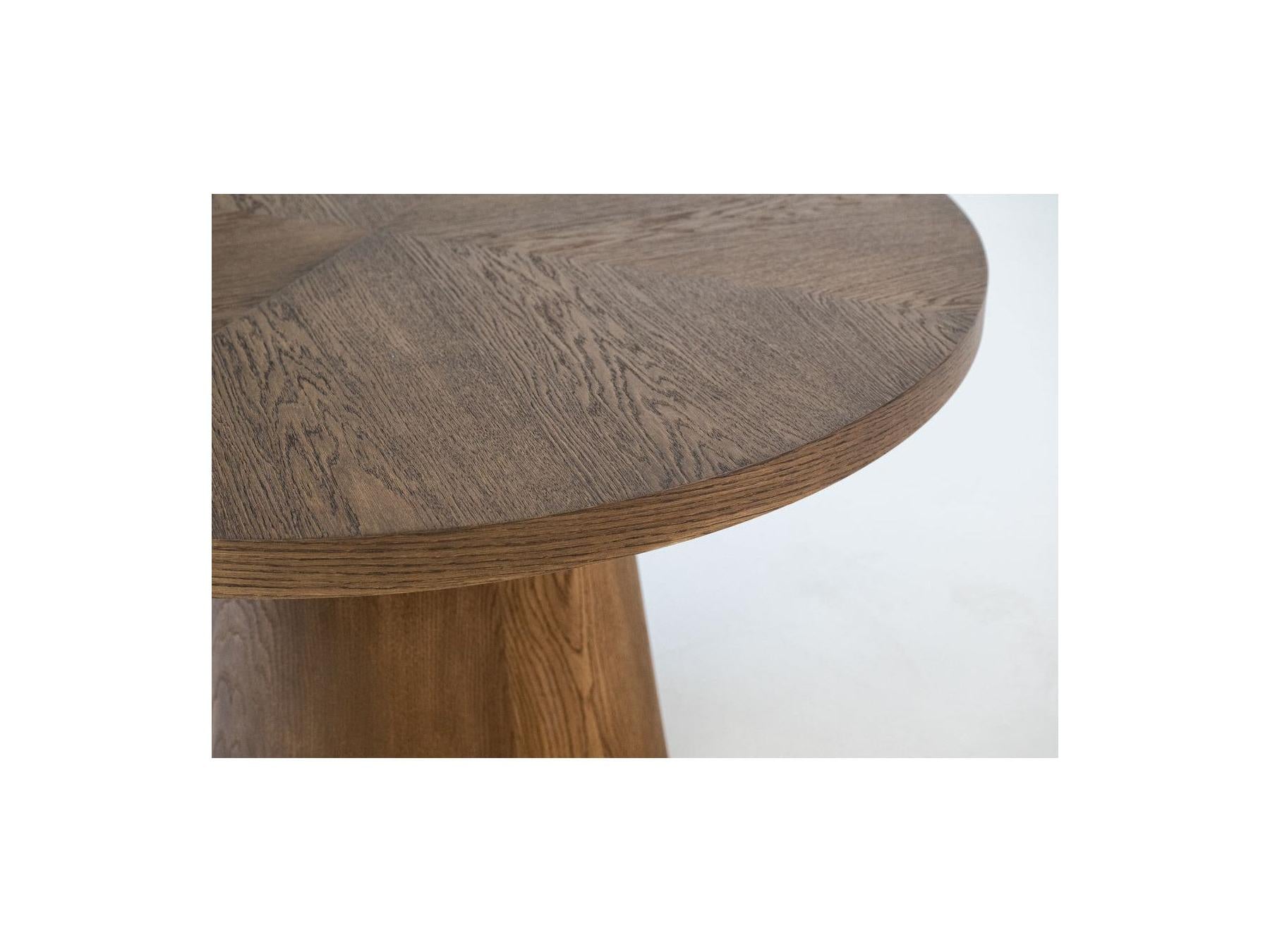 Sugiton - Mesa de comedor redonda extensible de 130 a 180 cm con chapa de roble macizo