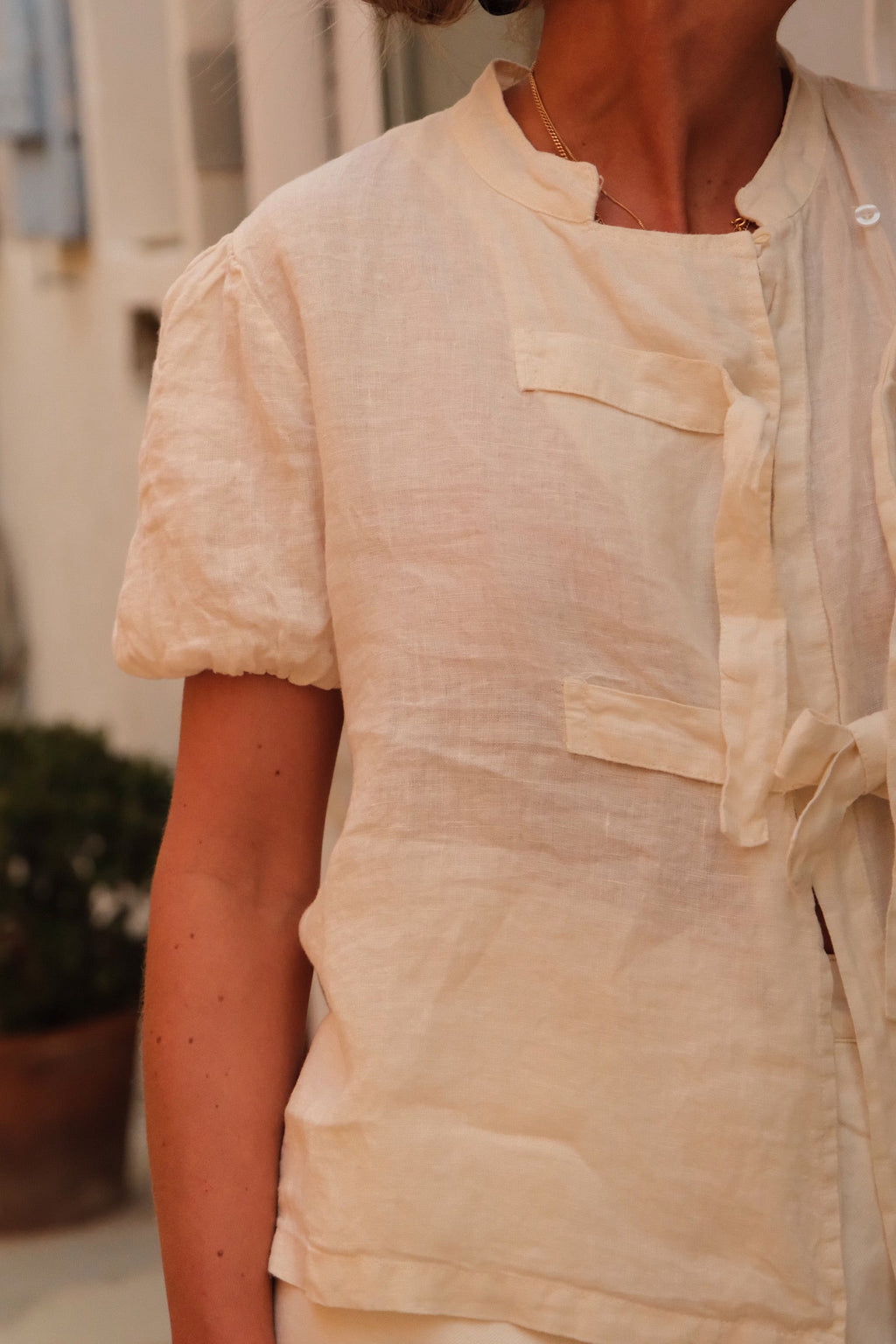 Célestine linen blouse écru