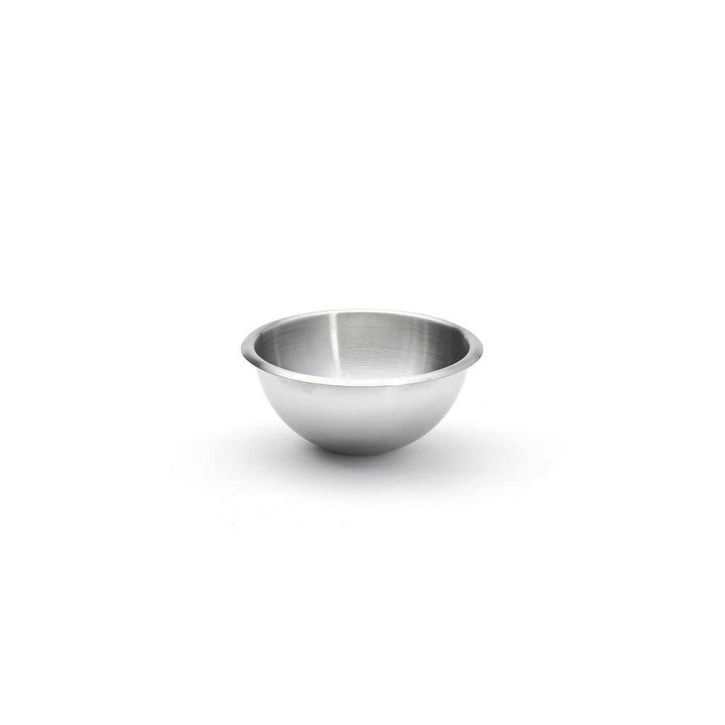 Stainless Steel Half-Spherical Bowl with Open Rolled Rim - Ø 16 cm