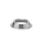 De Buyer – Pied Pour Bassine Demi-Sphérique - Inox - Argent, rond de serviette en métal argenté, vue de face sur fond blanc