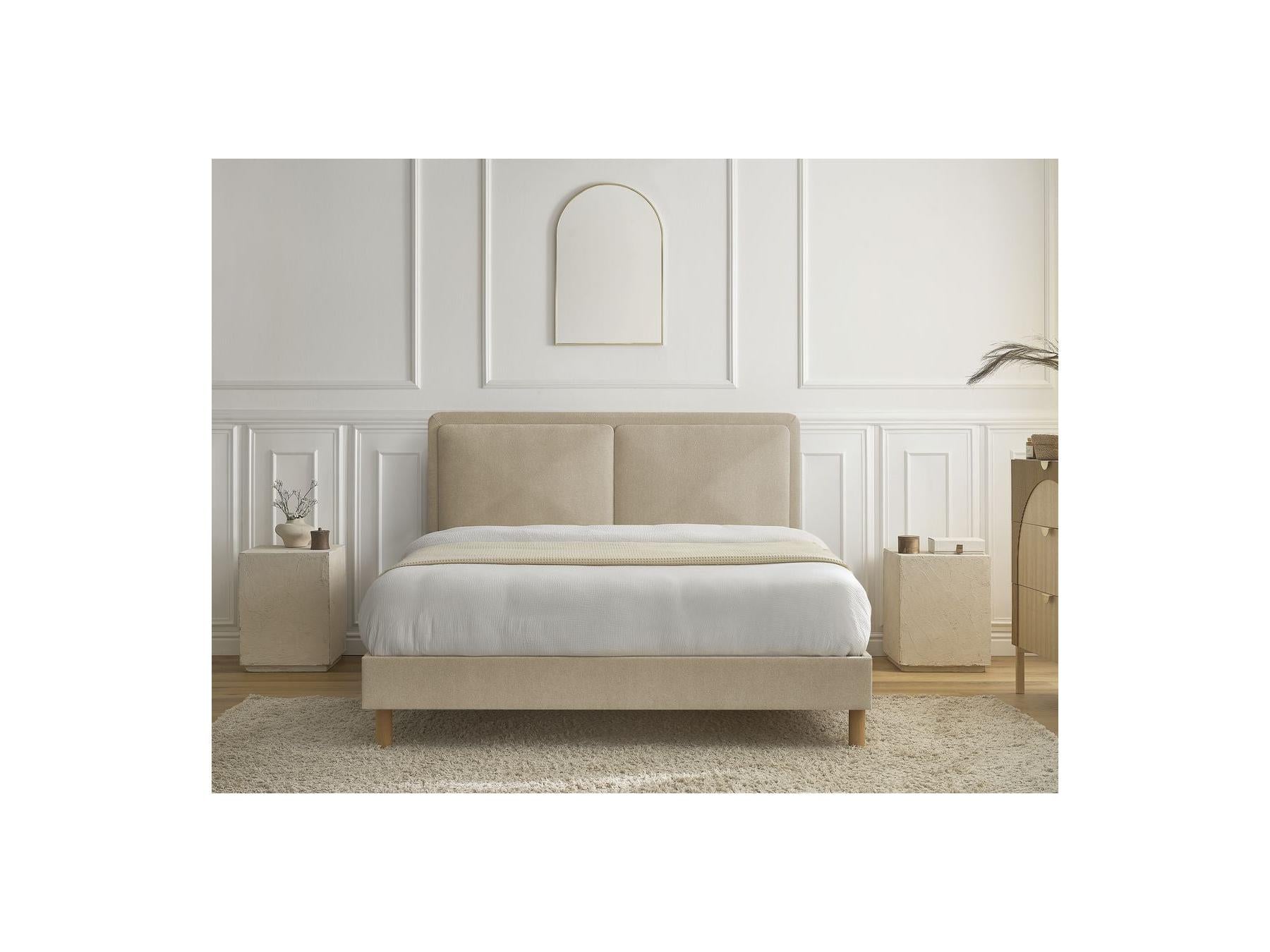 Cama Con Lamas Macizas - Mara - Tejido Texturizado