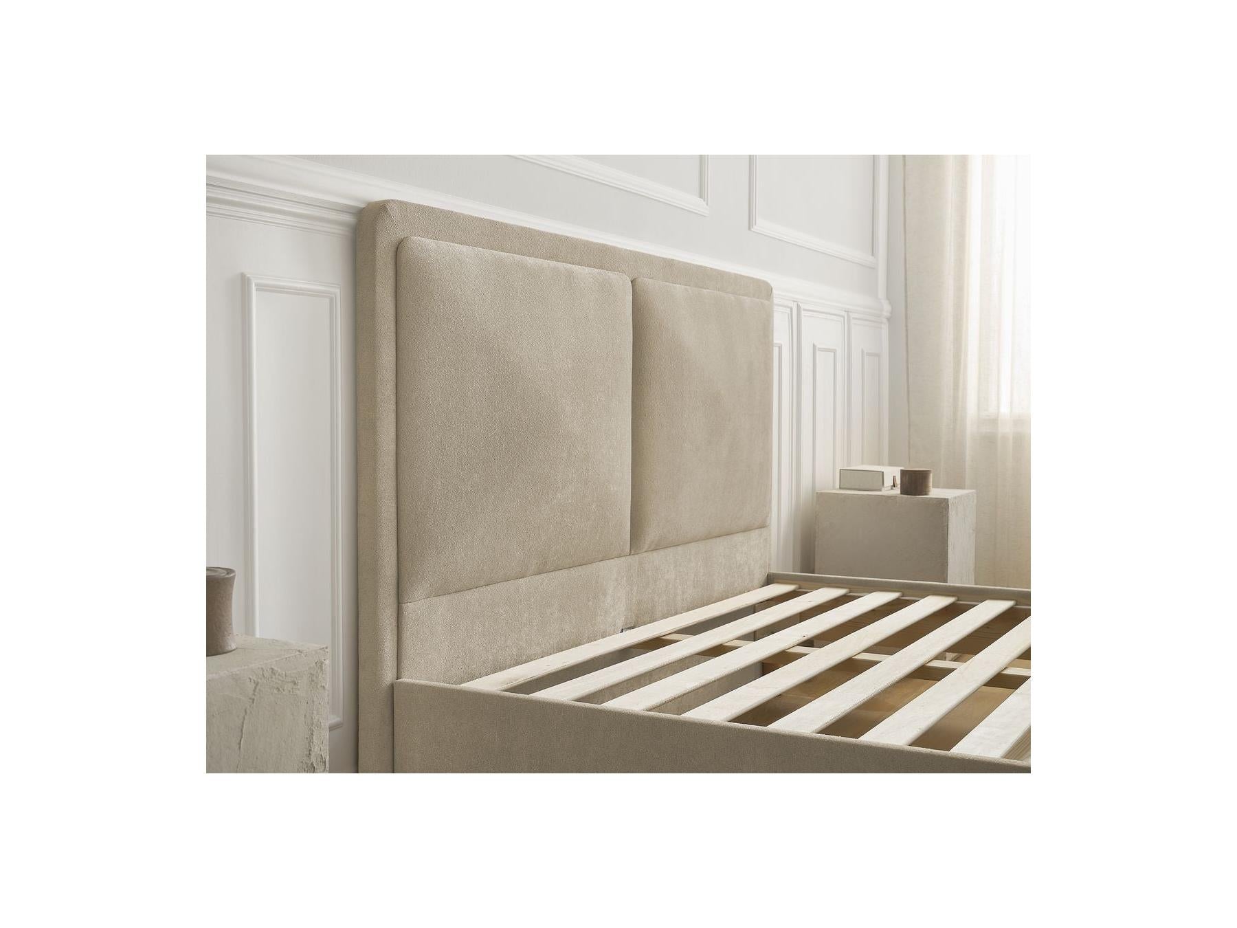 Cama Con Lamas Macizas - Mara - Tejido Texturizado