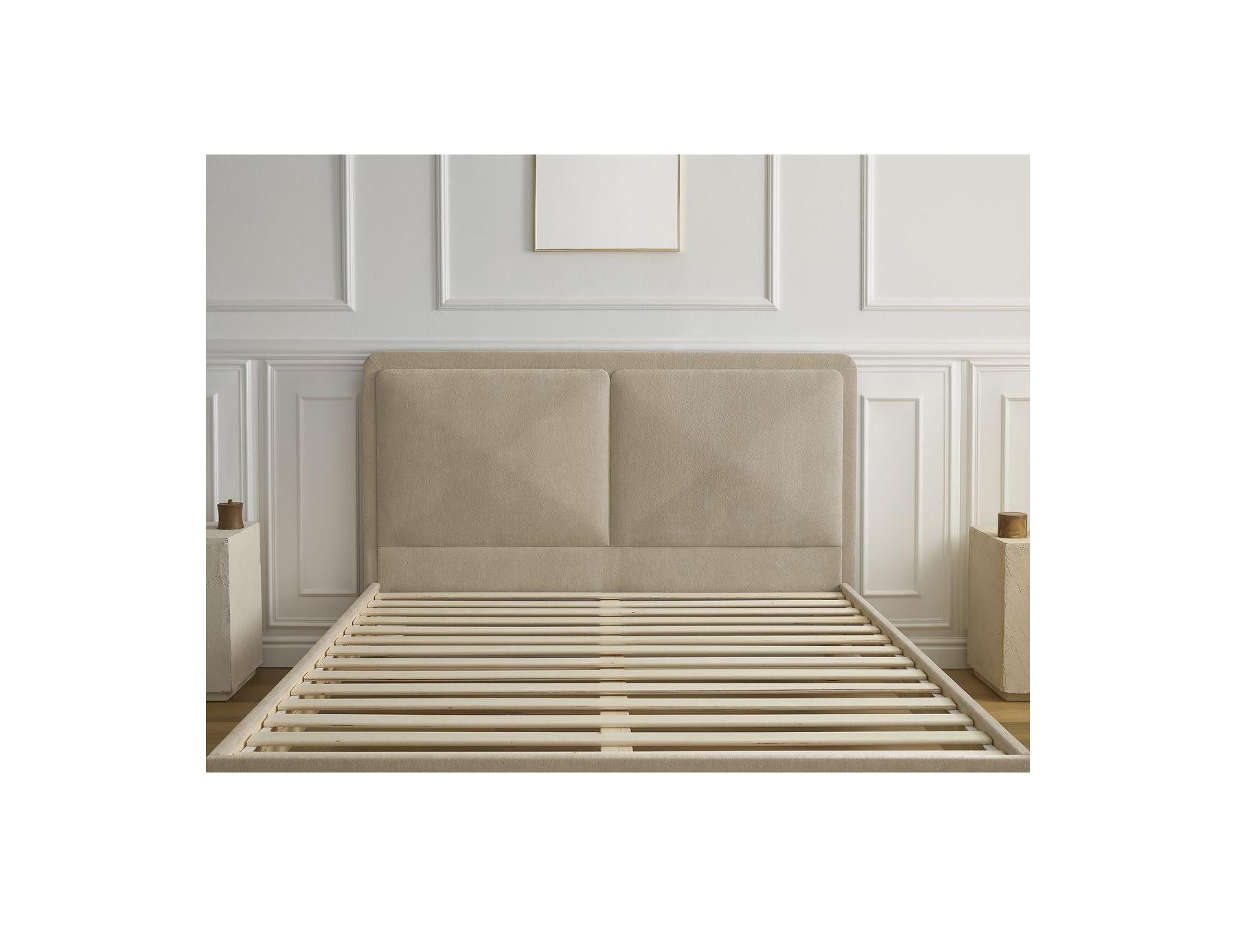 Cama Con Lamas Macizas - Mara - Tejido Texturizado