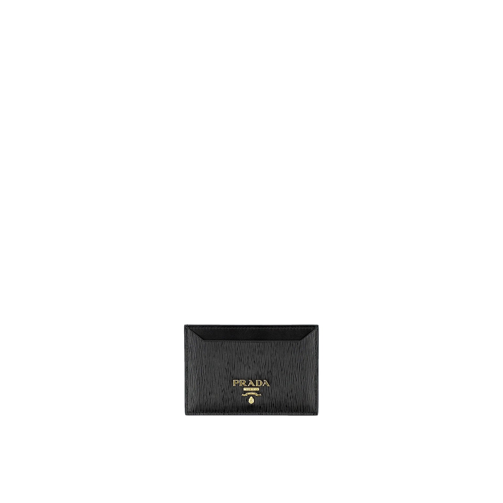 Prada - Portefeuille Leather Logo - Femme - Black