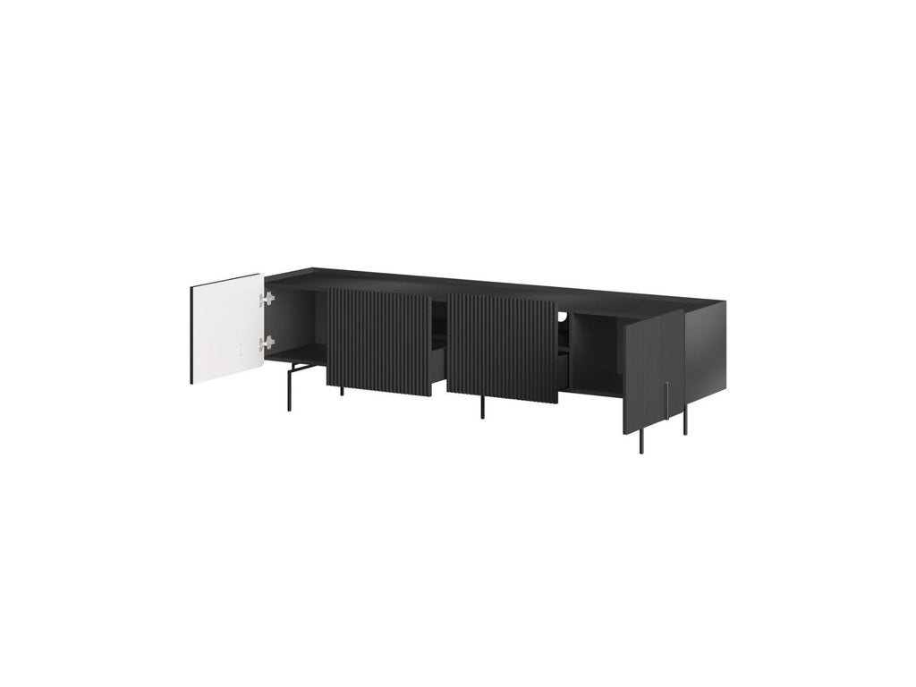 Mathilde - Mueble de TV 2 puertas 2 cajones - Patas negras