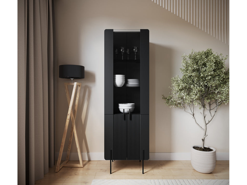 Mathilde - Mueble vitrina de 2 puertas - Patas negras