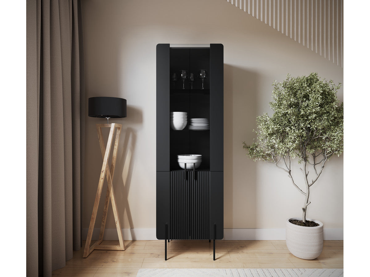 Mathilde - Mueble vitrina de 2 puertas - Patas negras
