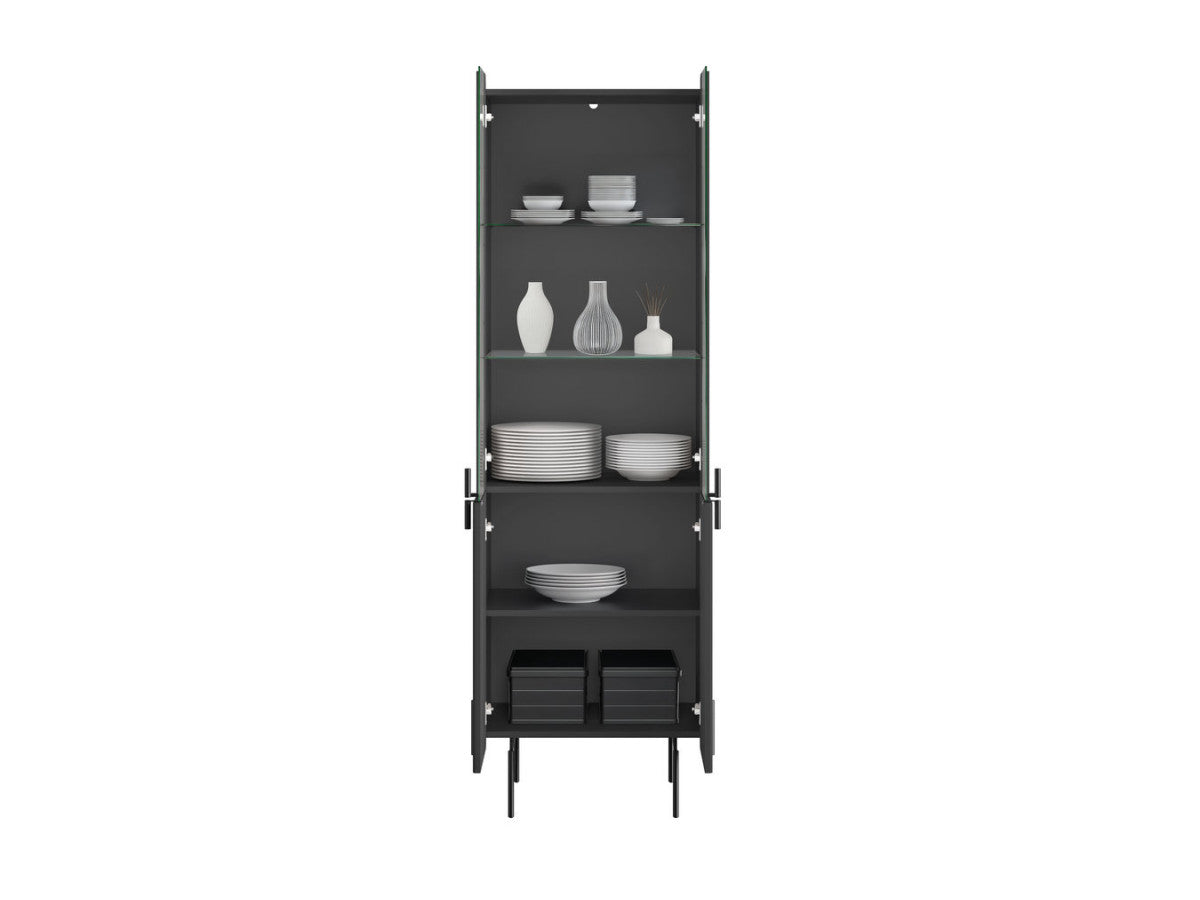 Mathilde - Mueble vitrina de 2 puertas - Patas negras