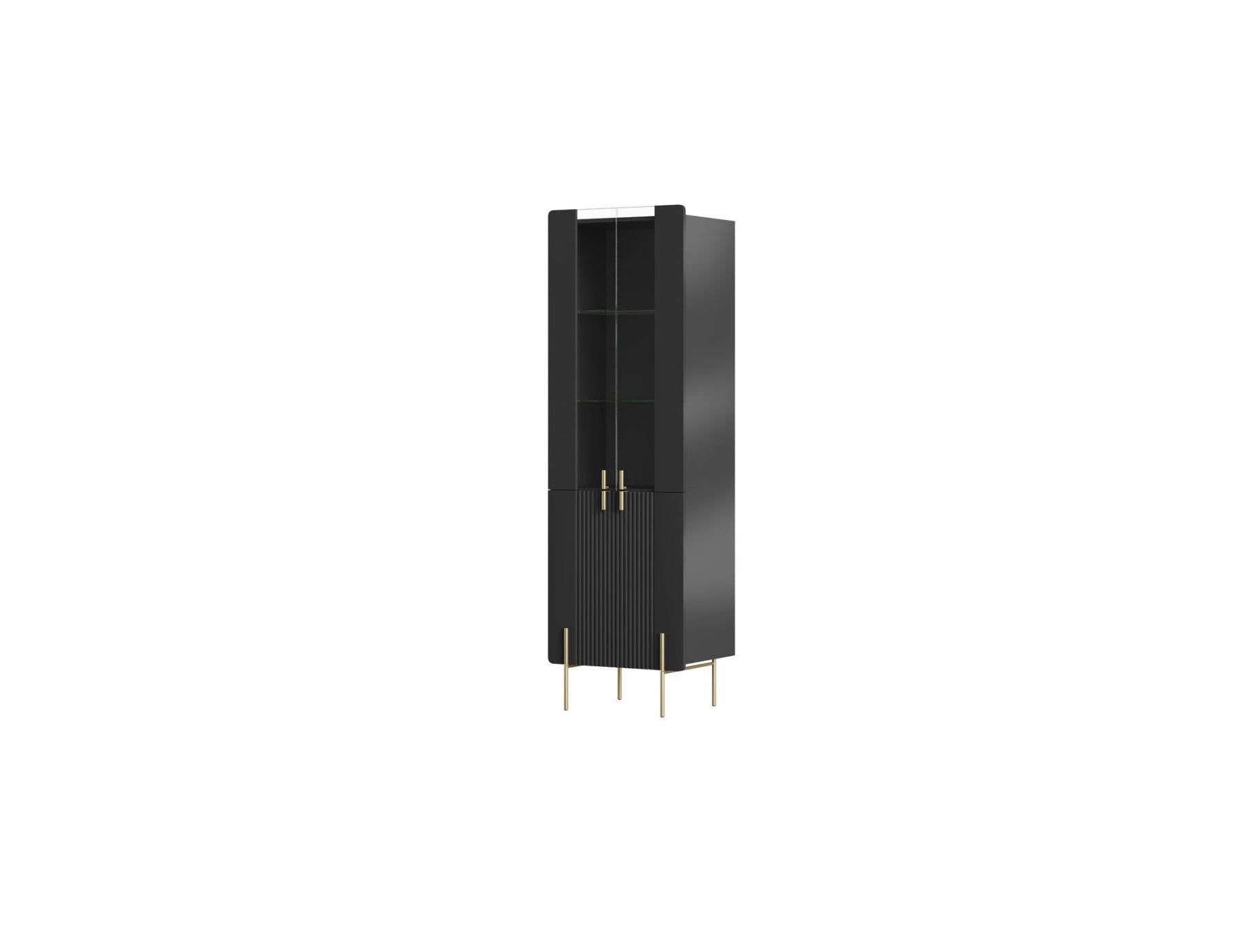 Mathilde - Mueble vitrina de 2 puertas - Patas doradas