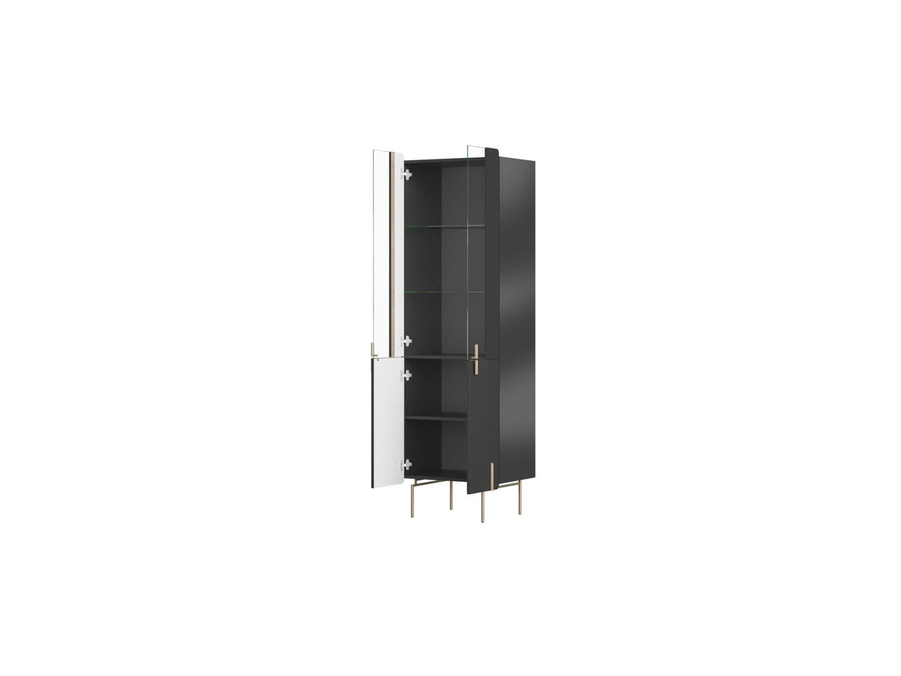 Mathilde - Mueble vitrina de 2 puertas - Patas doradas