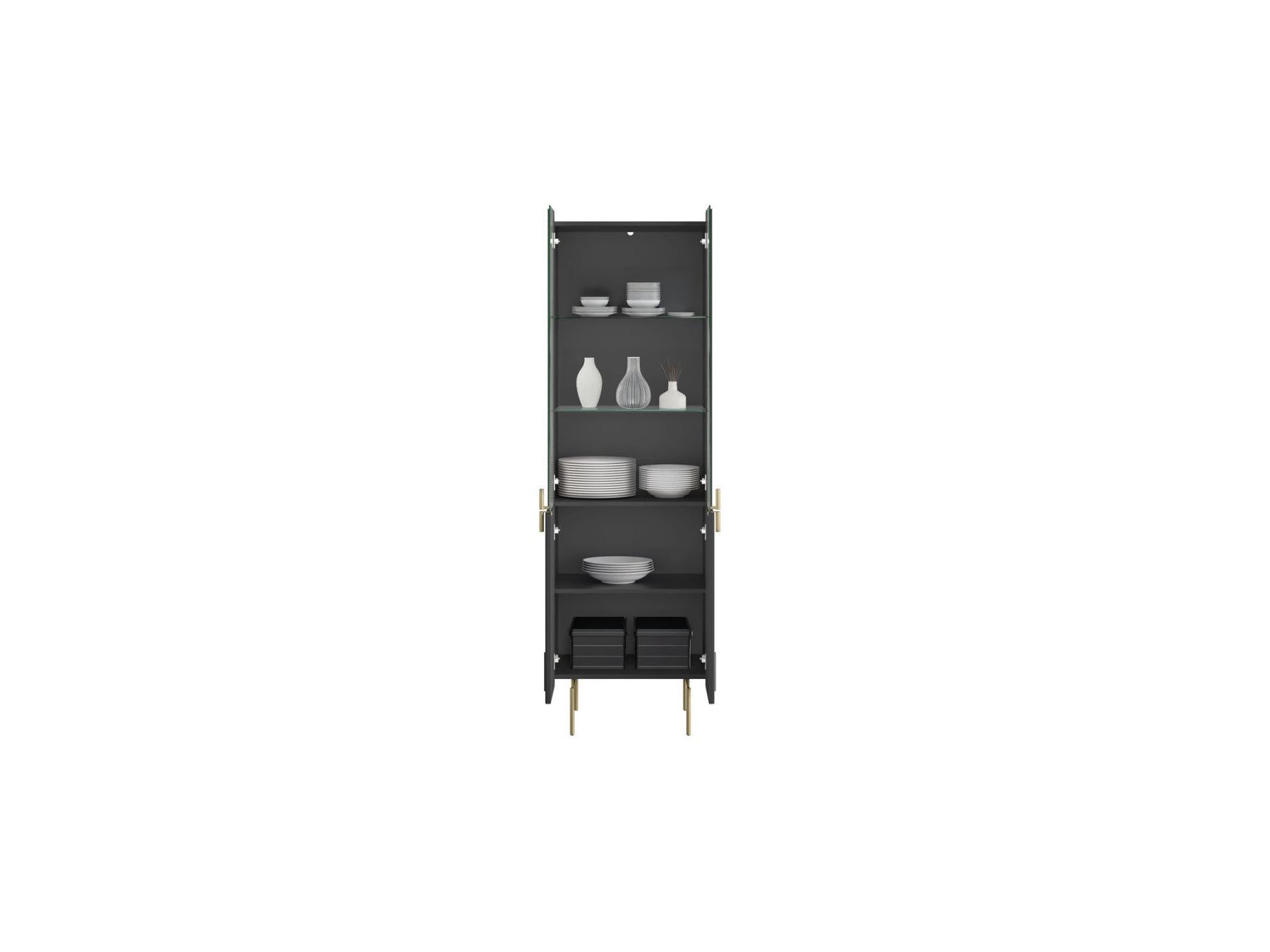 Mathilde - Mueble vitrina de 2 puertas - Patas doradas