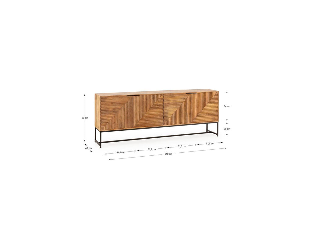 Naomie - Buffet 4 Portes - Bois Massif D'Acacia