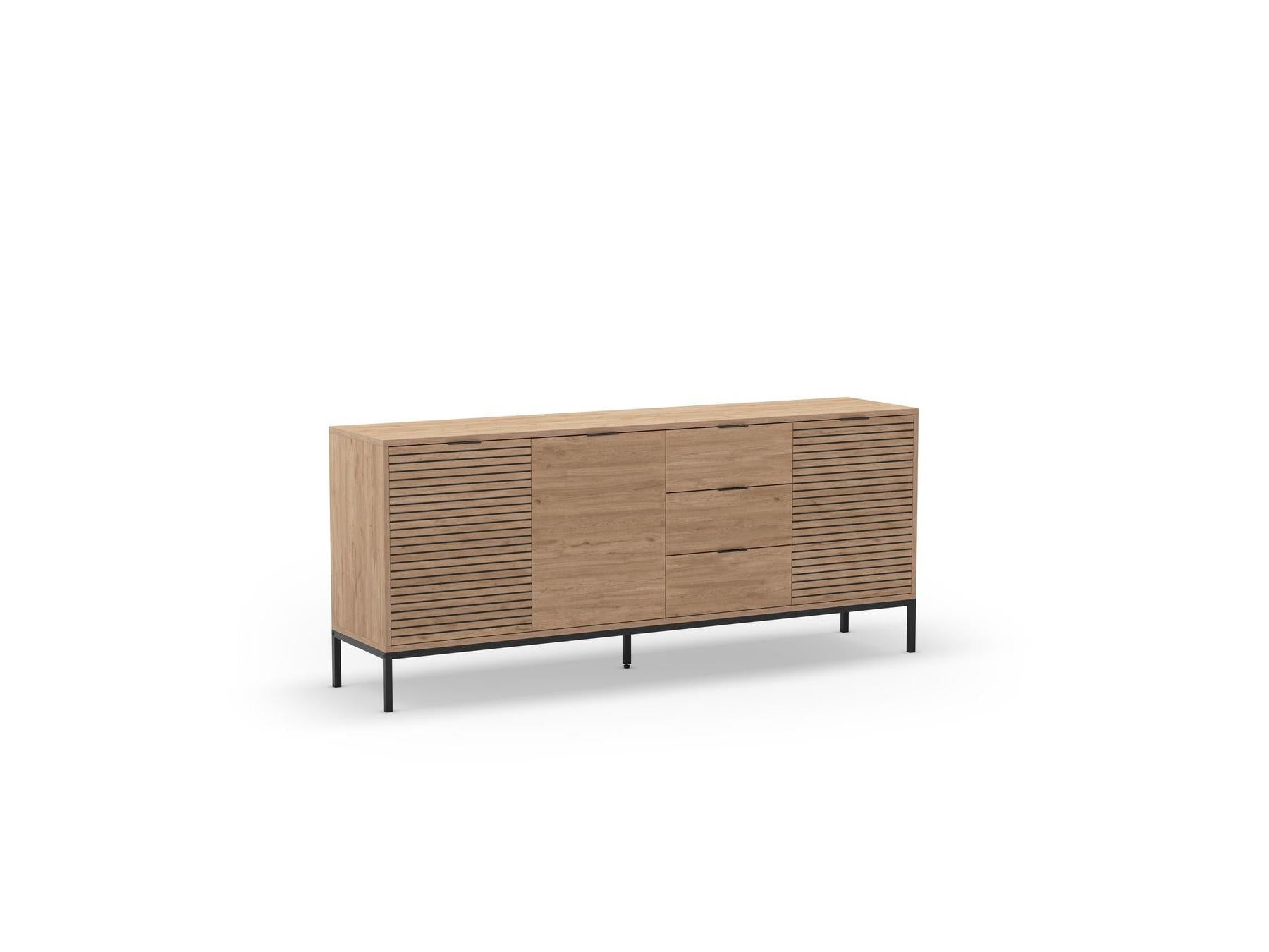 Agathe - Aparador 3 puertas - Efecto roble