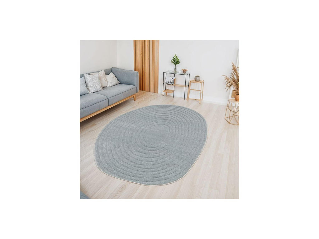 Briac - Alfombra de pelo corto - Motivo geométrico - Azul