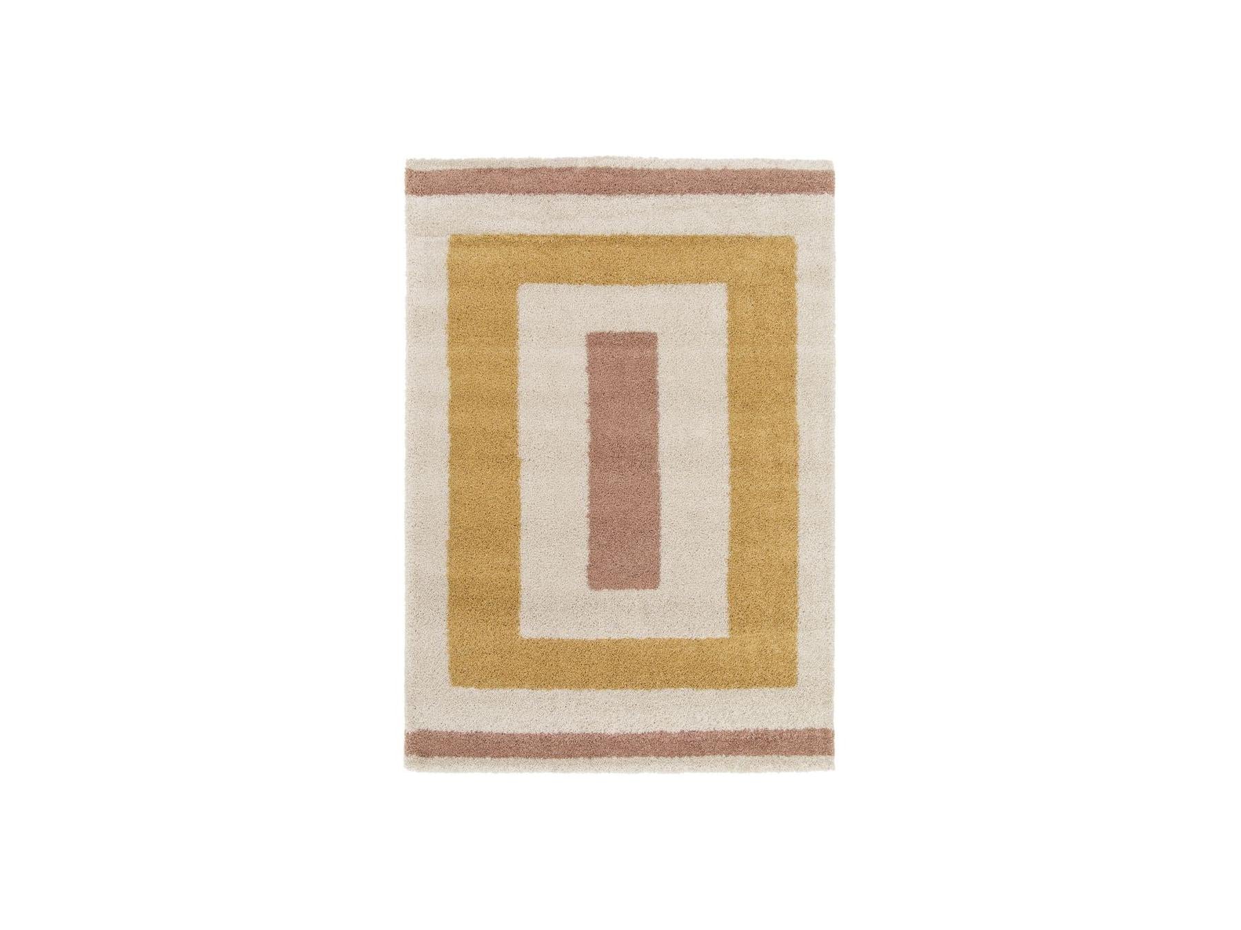 Loan - Alfombra de pelo largo - Estampado gráfico - Amarillo