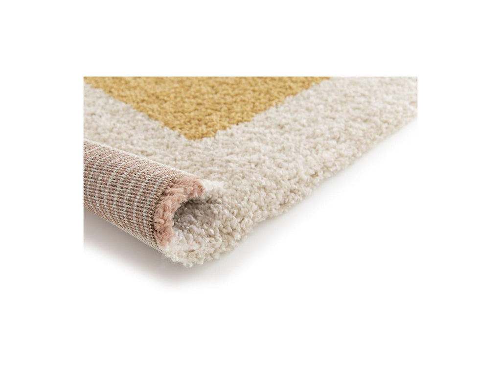 Loan - Alfombra de pelo largo - Estampado gráfico - Amarillo