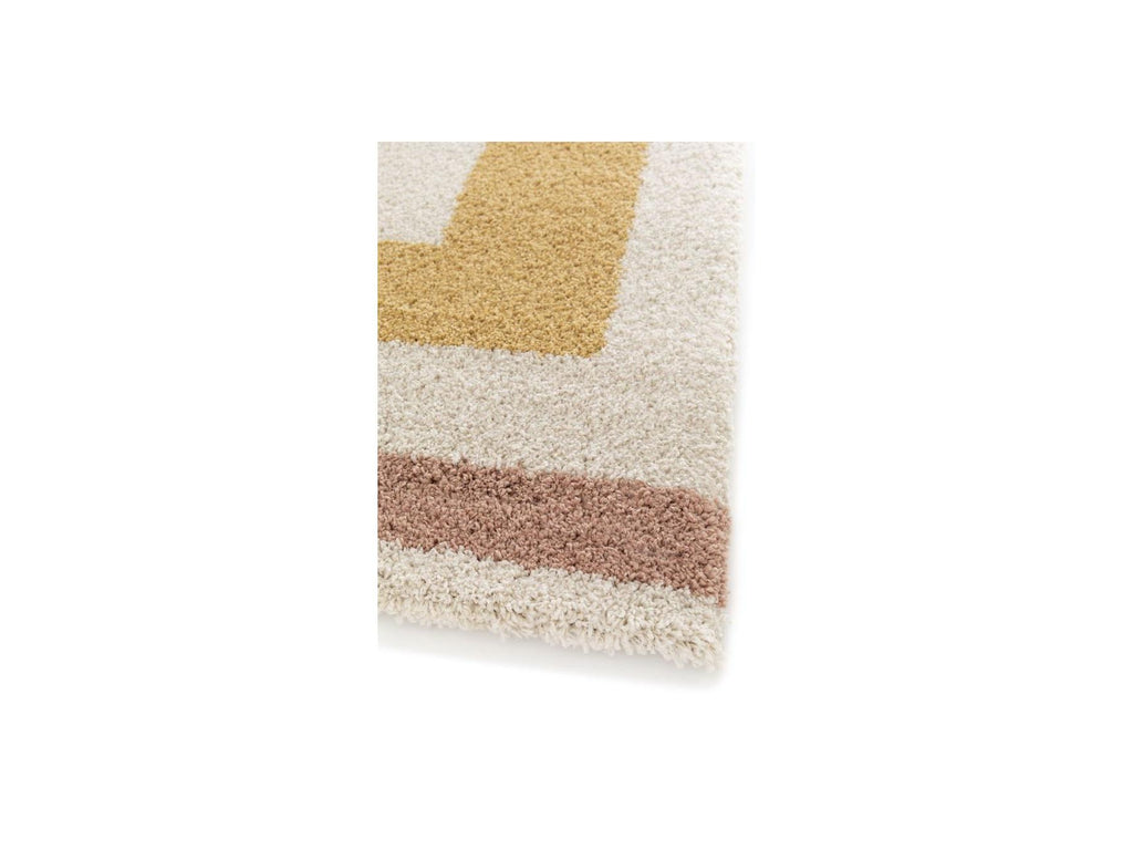 Loan - Alfombra de pelo largo - Estampado gráfico - Amarillo