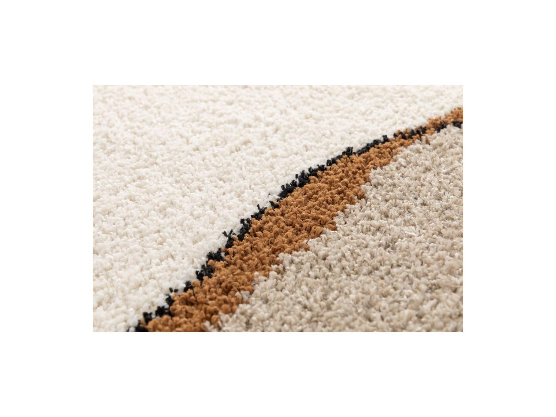 Alfombra Shaggy - Lalou - Estampado abstracto - Beige