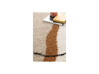 Alfombra Shaggy - Lalou - Estampado abstracto - Beige