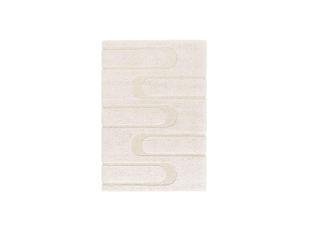 Caleb - Alfombra De Pelo Largo - Estampado Gráfico - Crudo