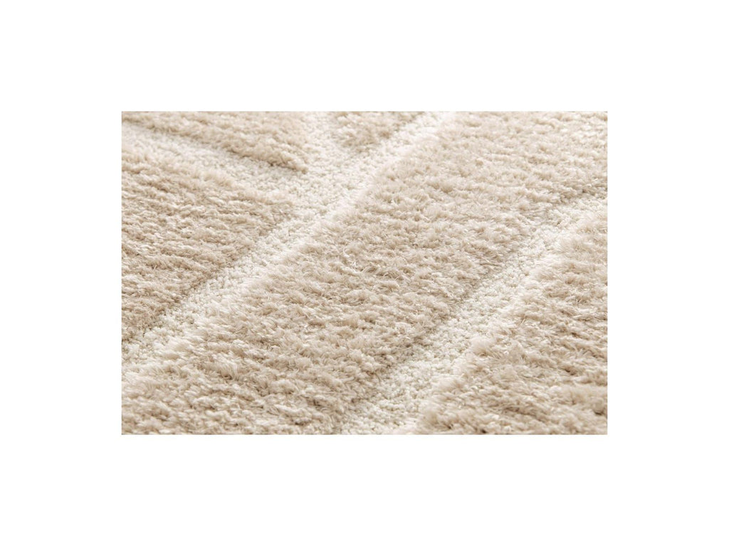 Alfombra Pelo Largo - Marina - Estampado Gráfico - Beige