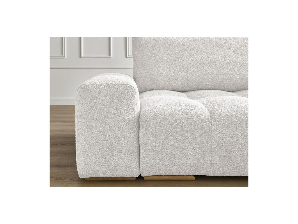 Anakin - Canapé Droit Fixe 3 Places - Tissu Bouclette - 2 Coussins