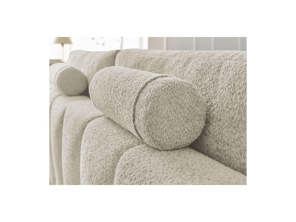 Anakin - Canapé Droit Fixe 3 Places - Tissu Bouclette - 2 Coussins