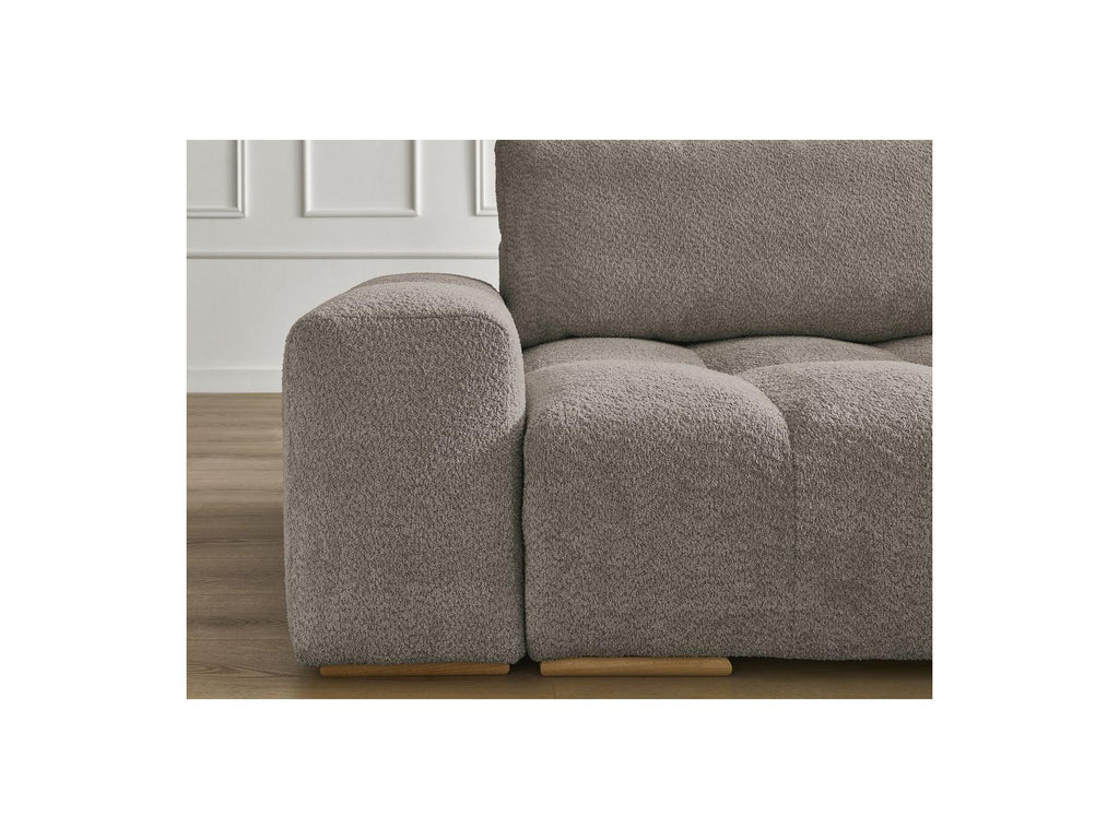 Anakin - Canapé Droit Fixe 3 Places - Tissu Bouclette - 2 Coussins