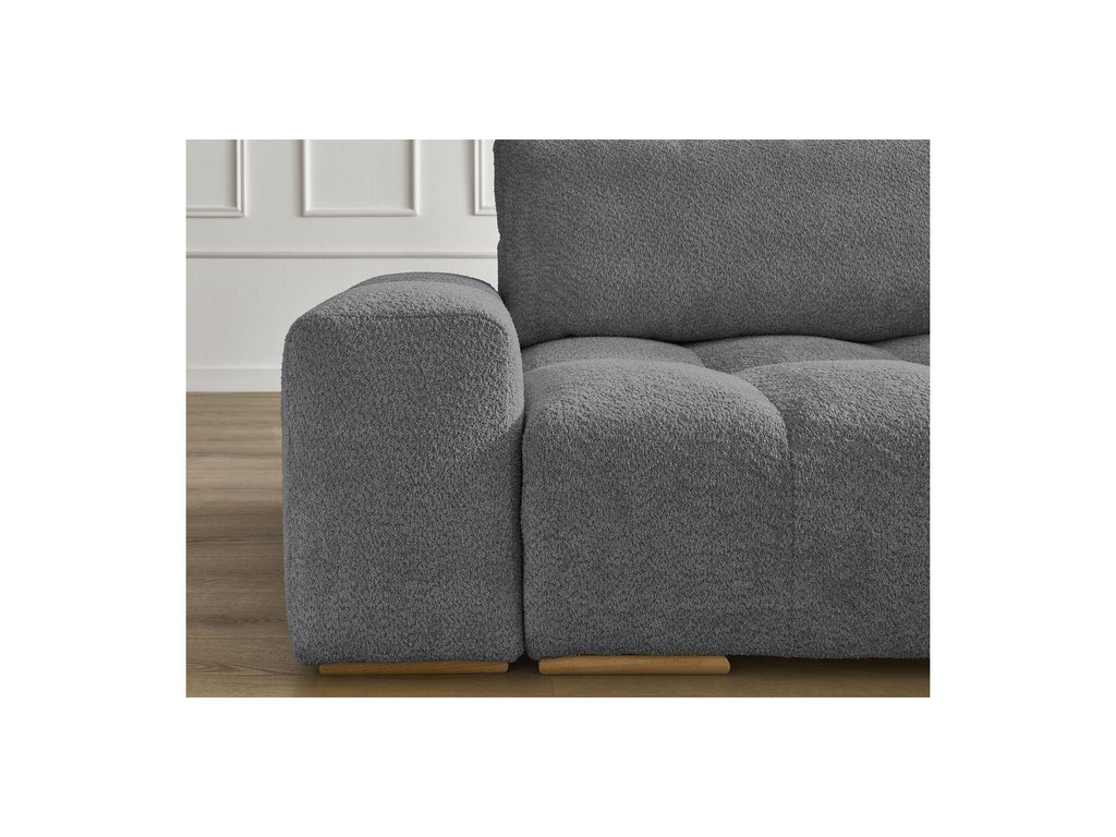 Anakin - Canapé Droit Fixe 3 Places - Tissu Bouclette - 2 Coussins