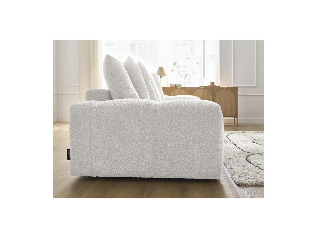 Anakin - Fixed Straight 3-Seater Sofa - Bouclé Fabric - 6 Cushions