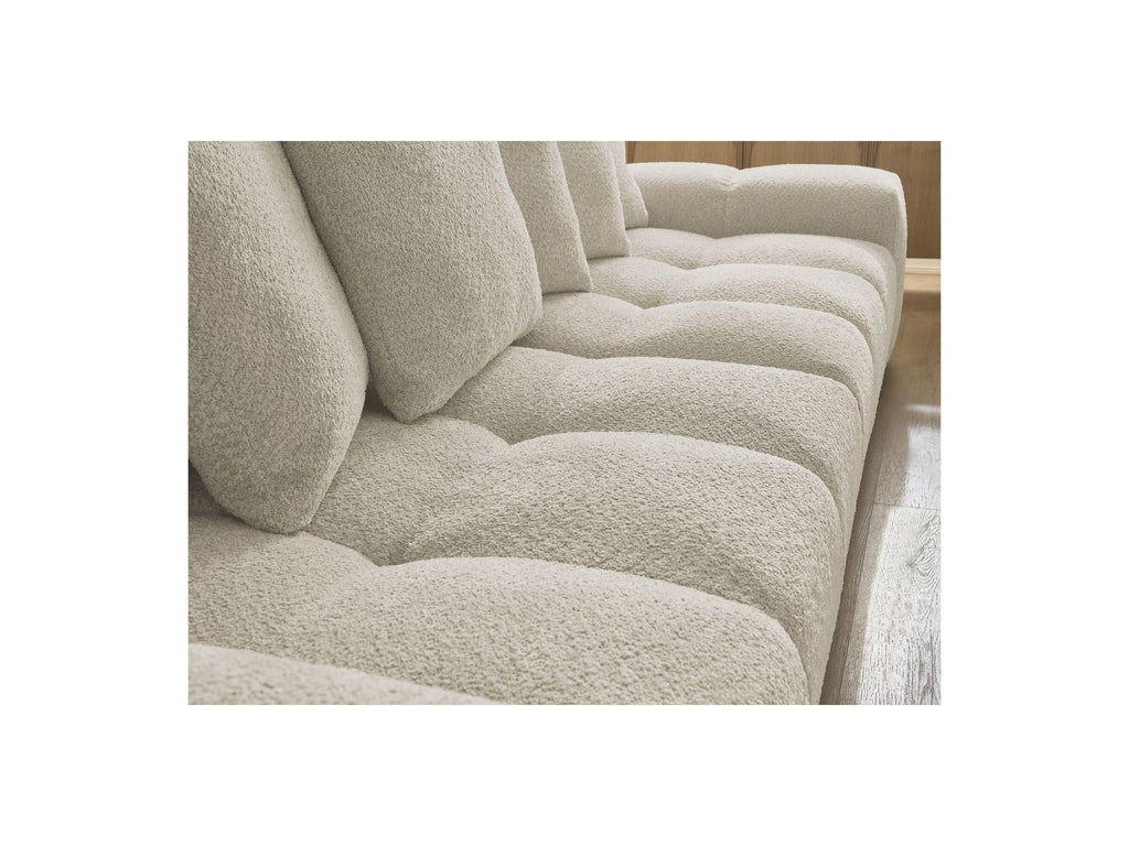 Anakin - Fixed Straight 3-Seater Sofa - Bouclé Fabric - 6 Cushions