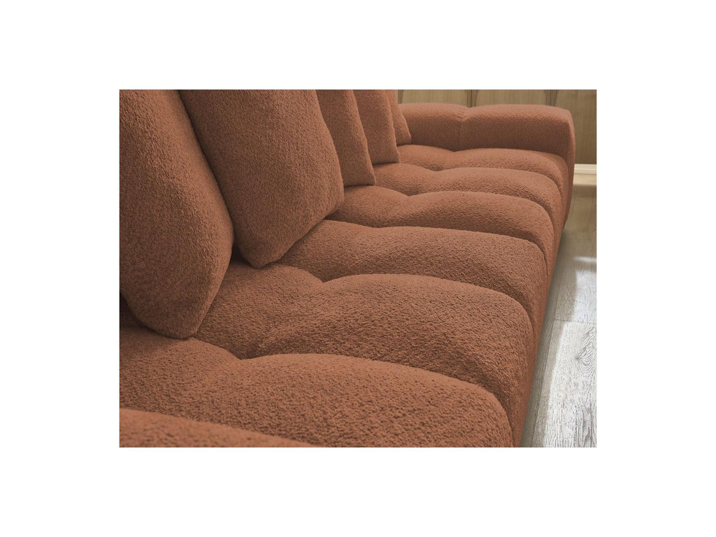 Anakin - Fixed Straight 3-Seater Sofa - Bouclé Fabric - 6 Cushions