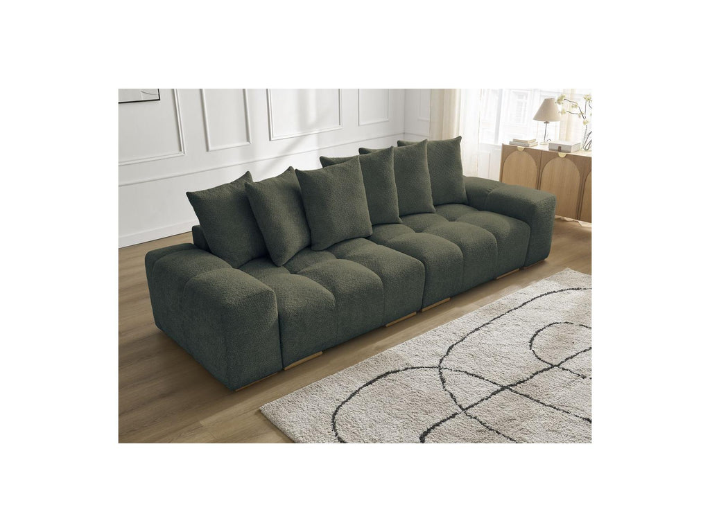 Anakin - Fixed Straight 3-Seater Sofa - Bouclé Fabric - 6 Cushions