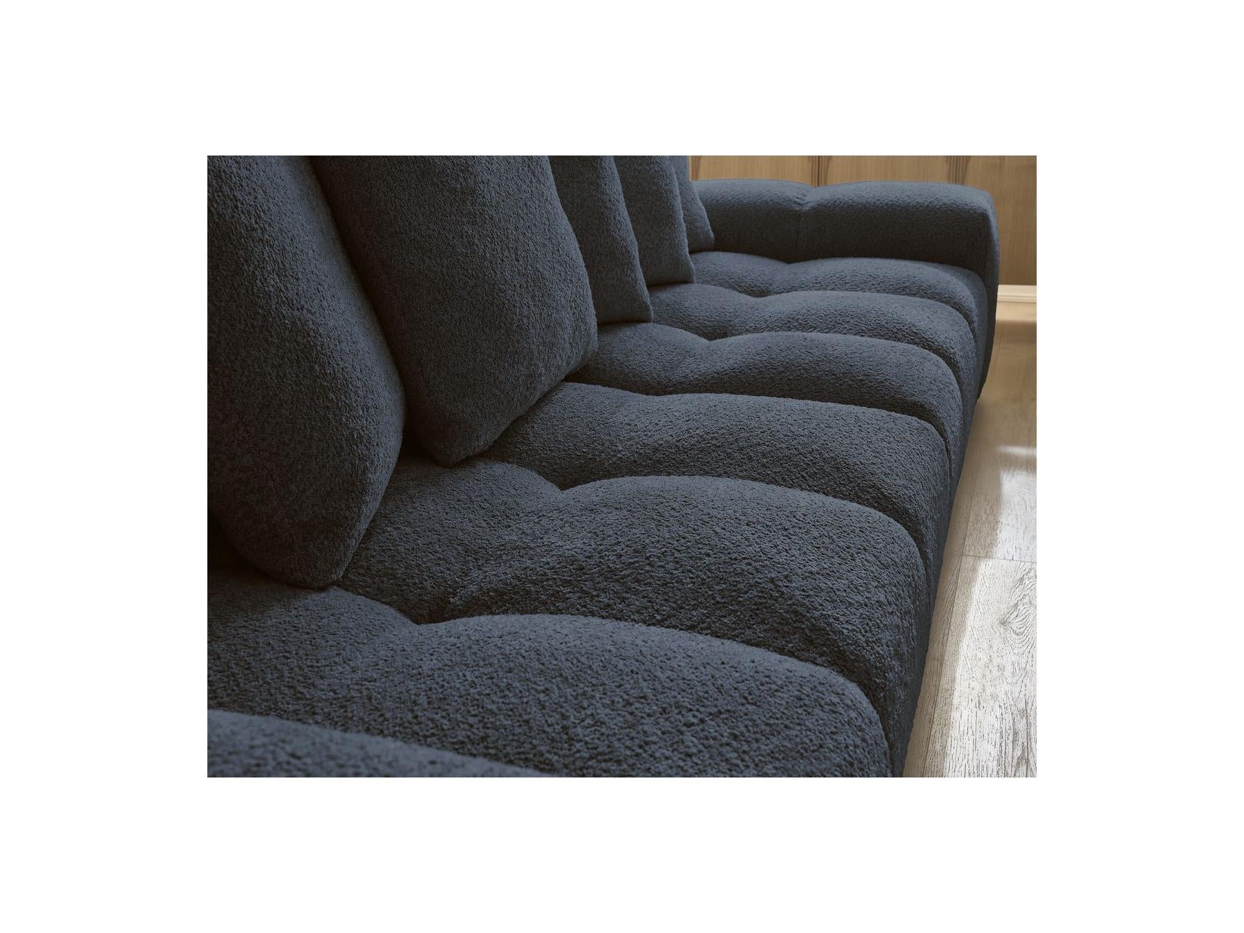 Anakin - Fixed Straight 3-Seater Sofa - Bouclé Fabric - 6 Cushions