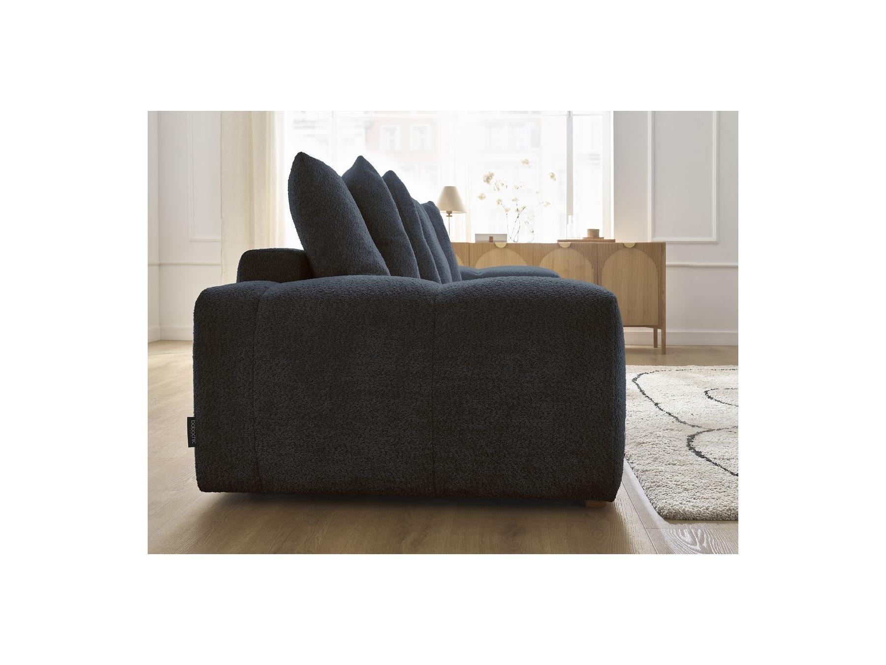 Anakin - Fixed Straight 3-Seater Sofa - Bouclé Fabric - 6 Cushions