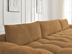 Anakin - Canapé Panoramique Fixe - Tissu Bouclette - 3 Coussins