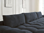 Anakin - Canapé Panoramique Fixe - Tissu Bouclette - 3 Coussins