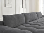 Anakin - Canapé Panoramique Fixe - Tissu Bouclette - 3 Coussins