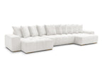 Anakin - Fixed Panoramic Sofa - Bouclé Fabric - 10 Cushions