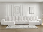Anakin - Fixed Panoramic Sofa - Bouclé Fabric - 10 Cushions