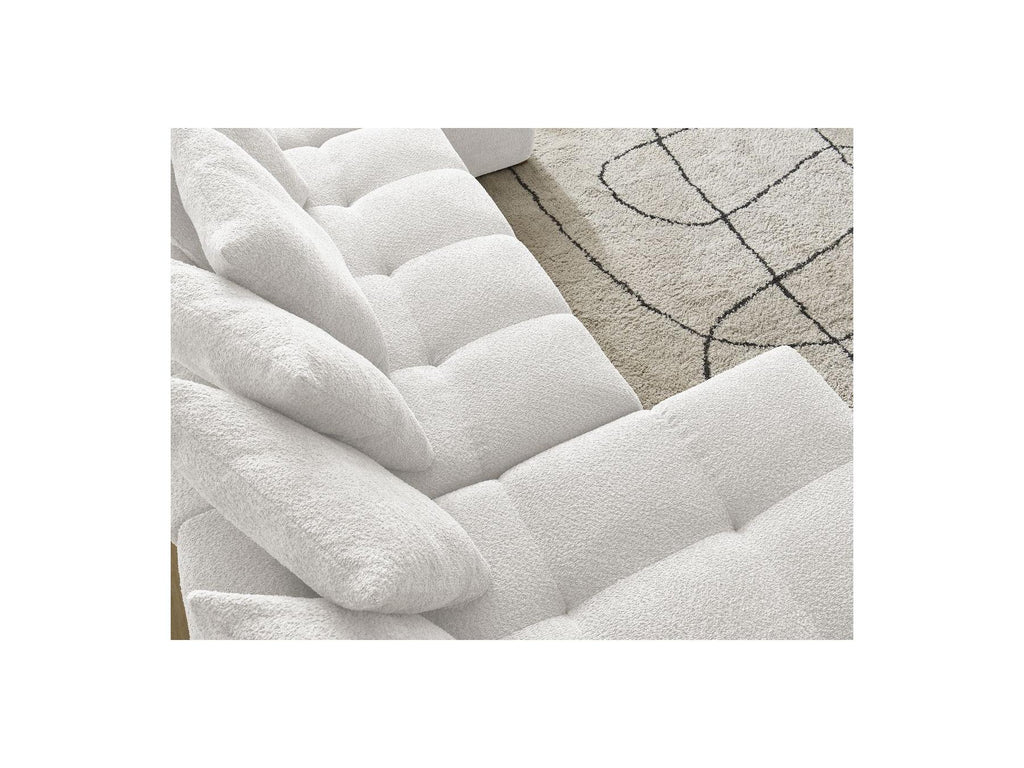 Anakin - Fixed Panoramic Sofa - Bouclé Fabric - 10 Cushions