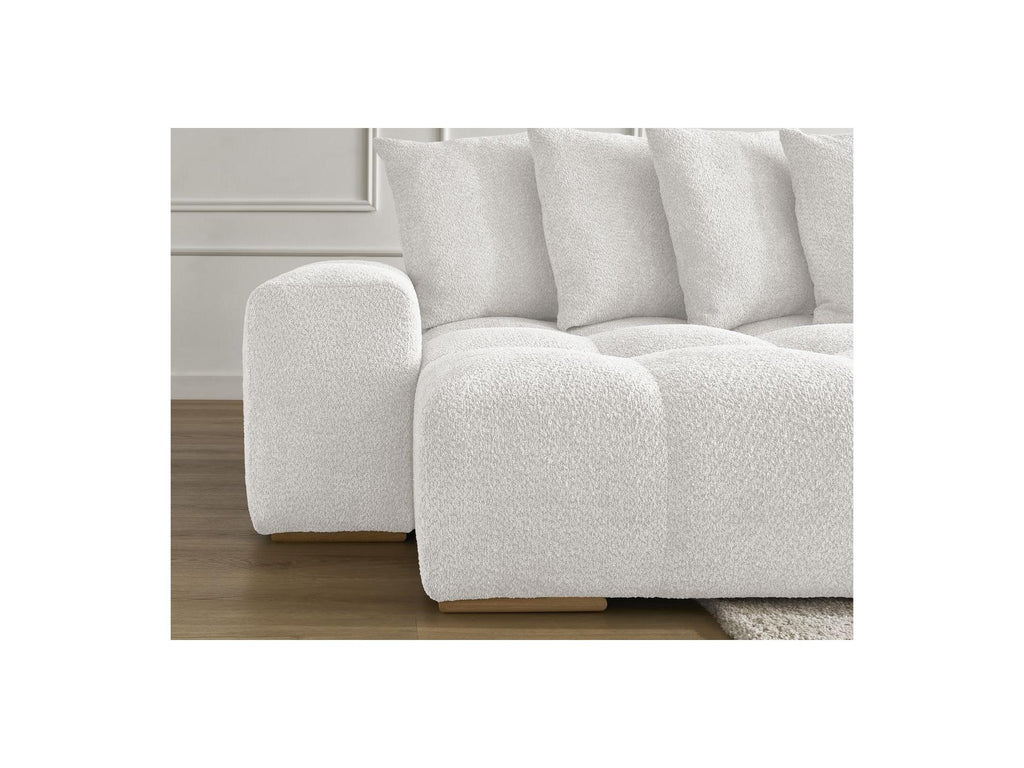 Anakin - Fixed Panoramic Sofa - Bouclé Fabric - 10 Cushions