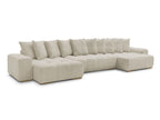 Anakin - Fixed Panoramic Sofa - Bouclé Fabric - 10 Cushions