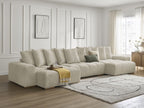 Anakin - Fixed Panoramic Sofa - Bouclé Fabric - 10 Cushions
