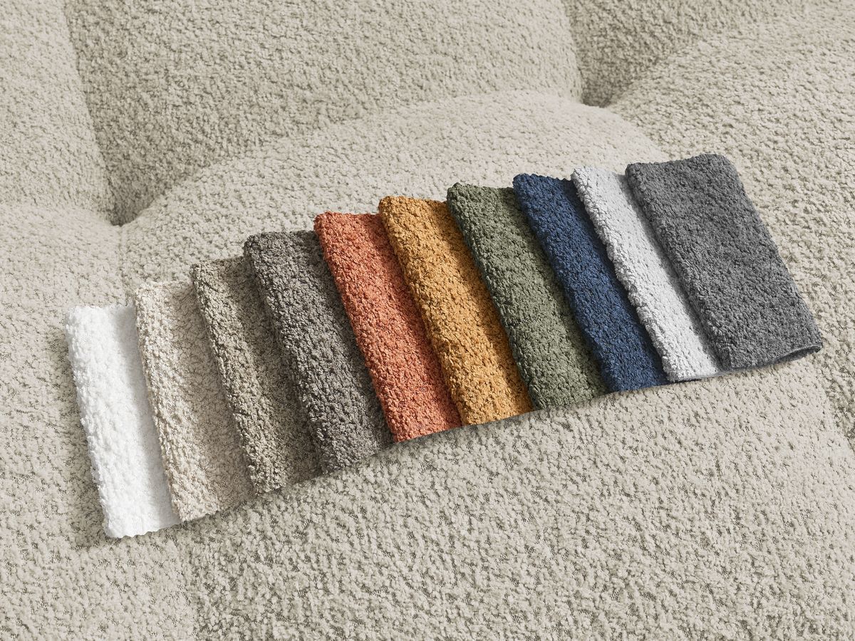 Anakin - Fixed Panoramic Sofa - Bouclé Fabric - 10 Cushions