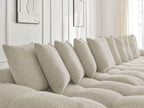 Anakin - Fixed Panoramic Sofa - Bouclé Fabric - 10 Cushions