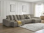 Anakin - Fixed Panoramic Sofa - Bouclé Fabric - 10 Cushions