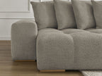 Anakin - Fixed Panoramic Sofa - Bouclé Fabric - 10 Cushions