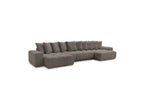 Anakin - Fixed Panoramic Sofa - Bouclé Fabric - 10 Cushions