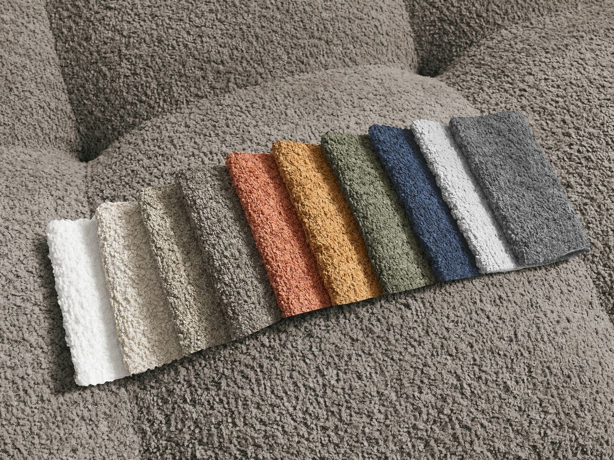 Anakin - Fixed Panoramic Sofa - Bouclé Fabric - 10 Cushions